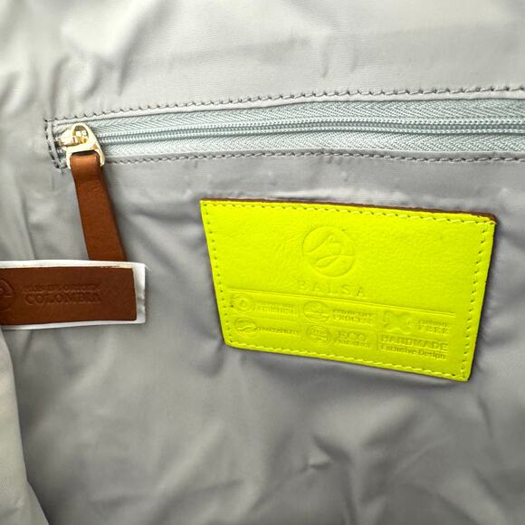 BALSA Paris Leather Slim Backpack Purse Brown Interchangeable Zipper Pulls main image 3
